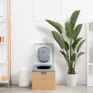 TROBOLO TeraGO composting toilet in white bathroom